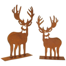 Lade das Bild in den Galerie-Viewer, 2er Set Deko Hirsch Rost