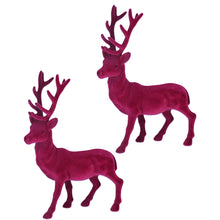 Lade das Bild in den Galerie-Viewer, 2er Set Hirsch stehend Rot samt 24 cm