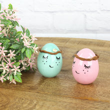 Lade das Bild in den Galerie-Viewer, 2er Set Dekoei Porzellan Pink Blau 6 cm