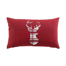 Lade das Bild in den Galerie-Viewer, Kissen Hirschkopf Rot Weihnachten