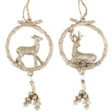 Lade das Bild in den Galerie-Viewer, Christbaumschmuck Hirsche Altgold
