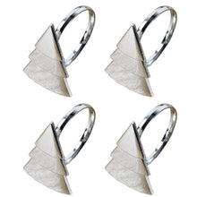Lade das Bild in den Galerie-Viewer, 4er Set Serviettenringe Tanne Silber