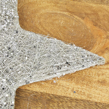 Lade das Bild in den Galerie-Viewer, 3er Set Sisalsterne Silber vers. Größen