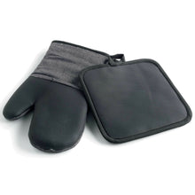 Lade das Bild in den Galerie-Viewer, Backhandschuh & Topflappen Schwarz Grau