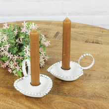 Lade das Bild in den Galerie-Viewer, 2er Set Kerzenhalter Herz Shabby Chic Weiß