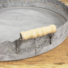 Lade das Bild in den Galerie-Viewer, 2er Set Dekotabletts Grau Blech