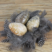 Lade das Bild in den Galerie-Viewer, 3er Set Dekoei Holz Braun Weiß gemustert