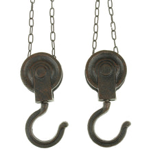 Lade das Bild in den Galerie-Viewer, Wand-Deckenhaken - Flaschenzug, Metall, dunkelbraun, 2-Set