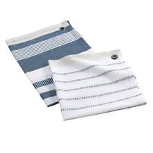 Lade das Bild in den Galerie-Viewer, Küchenhandtuch & Geschirrtuch , 2-Set, Blau/Weiß gestreift