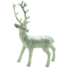 Lade das Bild in den Galerie-Viewer, Hirsch stehend Mint glitzer 24 cm