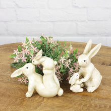 Lade das Bild in den Galerie-Viewer, Hase mit Kind sitzend Weiß Keraimk