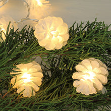 Lade das Bild in den Galerie-Viewer, 2er Set LED Lichterkette Tannenzapfen Weiß Warmweiß