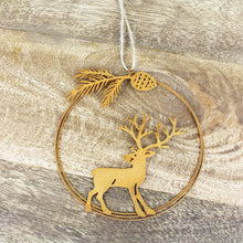 Lade das Bild in den Galerie-Viewer, 3er Set Dekohänger Hirsch Rost rund