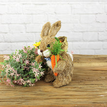 Lade das Bild in den Galerie-Viewer, Hase, Strohhase mit Rucksack und Karotte
