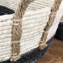 Lade das Bild in den Galerie-Viewer, Korb 3 Set / Naturgeflecht mit Jute Griffe