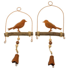 Lade das Bild in den Galerie-Viewer, 2er Set Dekohänger Vogel Rost