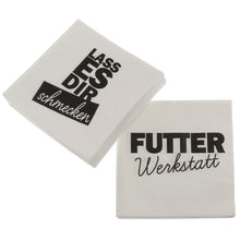 Lade das Bild in den Galerie-Viewer, 40 Stk. Servietten lass es dir schmecken & Futterwerkstatt 33x33 cm