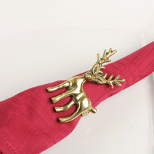 Lade das Bild in den Galerie-Viewer, 6er Set Serviettenring Hirsch Gold