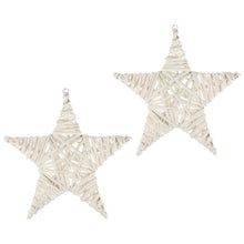 Lade das Bild in den Galerie-Viewer, 2er Set Dekosterne Weide Grau oder Weiß