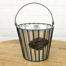 Lade das Bild in den Galerie-Viewer, Pflanzeimer Zink Metall Schwarz