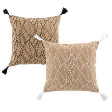 Lade das Bild in den Galerie-Viewer, Kissen Braun 40 x 40 cm Blätter Muster