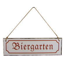 Lade das Bild in den Galerie-Viewer, Blechschild Biergarten Antikweiss / Rot