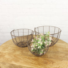 Lade das Bild in den Galerie-Viewer, Korbset 3tlg. Braun Metall