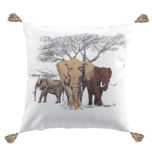 Lade das Bild in den Galerie-Viewer, Dekokissen mit FüllungElefant 40x40 cm weiß braun