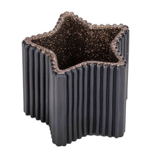 Lade das Bild in den Galerie-Viewer, Teelichthalter Stern Glas schwarz bronze glitzernd