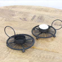 Lade das Bild in den Galerie-Viewer, 2er Set Kerzenständer für Teelichter schwarz