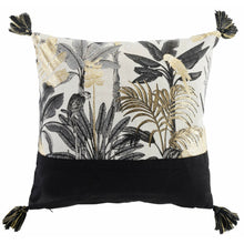 Lade das Bild in den Galerie-Viewer, Kissen mit Inlet Dschungel 40 x 40 Schwarz Beige Gold