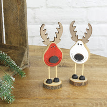 Lade das Bild in den Galerie-Viewer, Holzelch stehend klein, rot&weiß