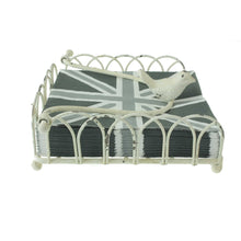 Lade das Bild in den Galerie-Viewer, Serviettenhalter Antik Weiß mit vogel/ niedrig