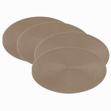 Lade das Bild in den Galerie-Viewer, 4er Set Platzmatte Ø 35 cm rund Taupe