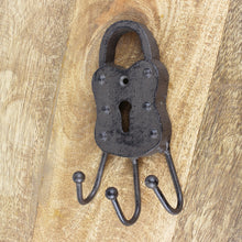 Lade das Bild in den Galerie-Viewer, Dekohaken Schloss Dunkelrostfarben