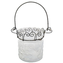 Lade das Bild in den Galerie-Viewer, Windlicht Retro Glas Metall