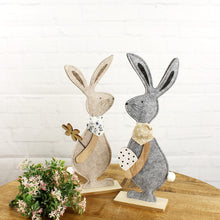 Lade das Bild in den Galerie-Viewer, 2er Set Dekohase Filz Grau Beige