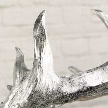 Lade das Bild in den Galerie-Viewer, Hirschkopf Fell weiß/silber