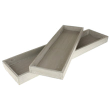 Lade das Bild in den Galerie-Viewer, Dekotablett 2-Set, antique grau weiß oder Taupe gewischt