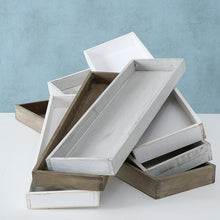 Lade das Bild in den Galerie-Viewer, Dekotablett 2-Set, antique grau weiß oder Taupe gewischt