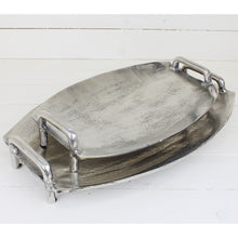 Lade das Bild in den Galerie-Viewer, Tablett Silber mit Fuß VARIANTE