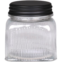 Lade das Bild in den Galerie-Viewer, Aufbewahrungsglasmit Rillen, Deckel schwarz