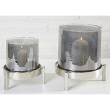 Lade das Bild in den Galerie-Viewer, Windlicht Grau Glas VARIANTE