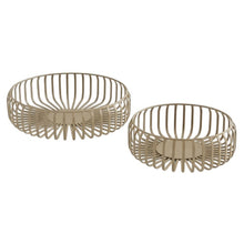 Lade das Bild in den Galerie-Viewer, 2er Set Dekoschale Metall Taupe Modern Drahtschale Drahtkorb Obstkorb Aufbewahrung Schale
