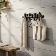 Lade das Bild in den Galerie-Viewer, Hakenleiste Katzen 25 cm Dekohaken Wandhaken Haken Gusseisen Dunkelrost
