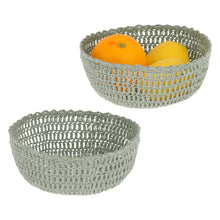 Lade das Bild in den Galerie-Viewer, Dekoschale Makramee Grün Baumwolle Metall Schale 25 cm

