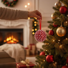 Lade das Bild in den Galerie-Viewer, 6er Set Christbaumkugeln Rot Weiß 8 cm modern Dekokugeln Christbaumschmuck
