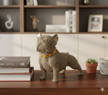 Lade das Bild in den Galerie-Viewer, Dekofigur Hund Gold Glitzer 22 cm modern Polystone Dekohund

