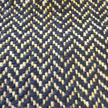 Lade das Bild in den Galerie-Viewer, Tischläufer 150 x 45 cm Baumwolle Jute Schwarz Natur Fischgrätmuster
