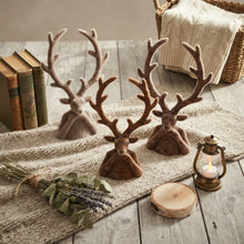 Lade das Bild in den Galerie-Viewer, Hirschkopf Büste Schwarz 30 cm Hirschbüste modern Kunststoff beflockt Dekofigur
